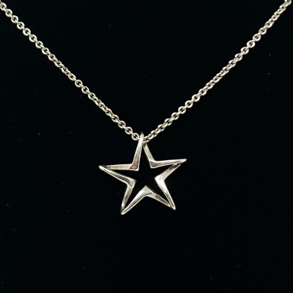 Vintage James Avery Floating Star Retired Necklace Sterling Silver 925 Signed